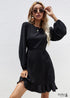 Boho chic long sleeve black dress